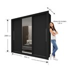 Guarda-roupa Casal 3 Portas 1 Porta Espelhada Milão Yescasa 1