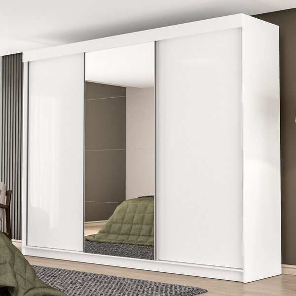 Guarda-roupa Casal 3 Portas 1 Porta Espelho 6 Gavetas Grajaú