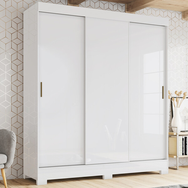 Guarda Roupa Casal 3 Portas 2 Gavetas Majestic Casa 812