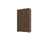 Guarda Roupa Casal 3 Portas 2 Gavetas New Primordial Nogueira