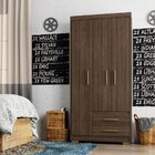 Guarda-roupa Casal 3 Portas 2 Gavetas Primacy Capuccino Wood