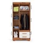 Guarda-roupa Casal 3 Portas 2 Gavetas Primacy Freijó Wood/off