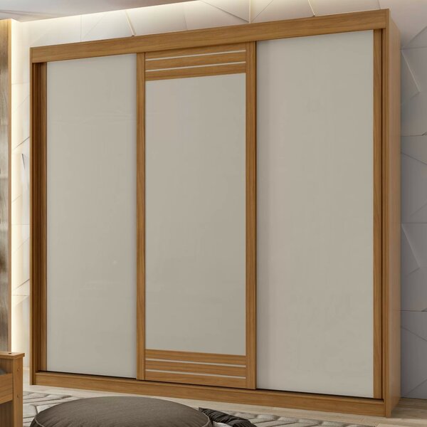 Guarda-roupa Casal 3 Portas 3 Gavetas Aquarius Rovere Natural