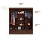 Guarda Roupa Casal 3 Portas 3 Gavetas Externas Roma Yescasa F