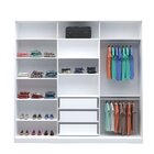 Guarda Roupa Casal 3 Portas 3 Gavetas Rc3003 Branco E Noce