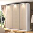 Guarda Roupa Casal 3 Portas 3 Gavetas Rc3003 Branco E Noce