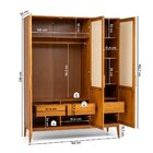 Guarda Roupa Casal 3 Portas 3 Gavetas Viena Mel