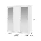 Guarda Roupa Casal 3 Portas 4 Gav Espelho Branco Carraro