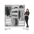 Guarda Roupa Casal 3 Portas 4 Gav Espelho Branco Carraro