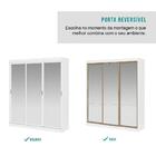Guarda Roupa Casal 3 Portas 4 Gav Espelho Branco Carraro
