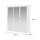 Guarda Roupa Casal 3 Portas 4 Gav Espelho Branco Carraro