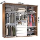 Guarda-roupa Casal 3 Portas 4 Gavetas 100% Mdf Carvalho Hanov