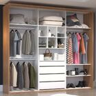 Guarda-roupa Casal 3 Portas 4 Gavetas 100% Mdf Carvalho Hanov