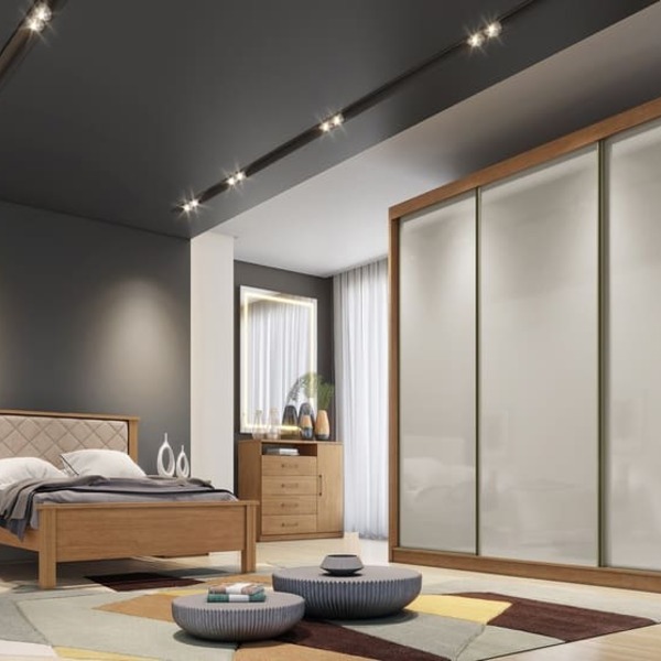 Guarda Roupa Casal 3 Portas 4 Gavetas - Arezzo Plus-cumaru/fe