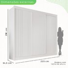Guarda-roupa Casal 3 Portas 4 Gavetas Atenas Branco