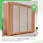 Guarda-roupa Casal 3 Portas 4 Gavetas Atenas Com Pés 100% Mdf