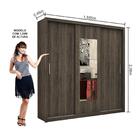 Guarda Roupa Casal 3 Portas 4 Gavetas Com Espelho Clarice Car