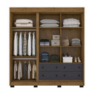 Guarda Roupa Casal 3 Portas 4 Gavetas Cor2234 Araplac