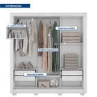 Guarda-roupa Casal 3 Portas 4 Gavetas E Pés Quito Espresso Mó