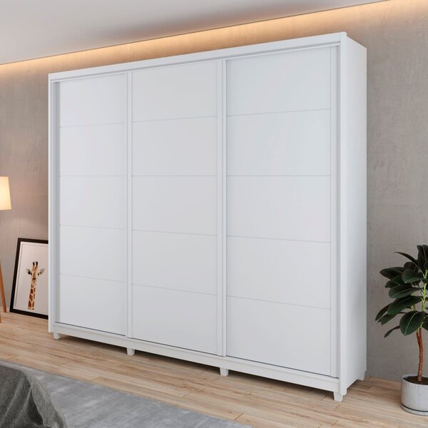 Guarda Roupa Casal 3 Portas 4 Gavetas Maiorca  Branco Uv