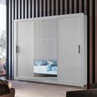 Guarda Roupa Casal 3 Portas 4 Gavetas Mdf Com Pés E Espelho B