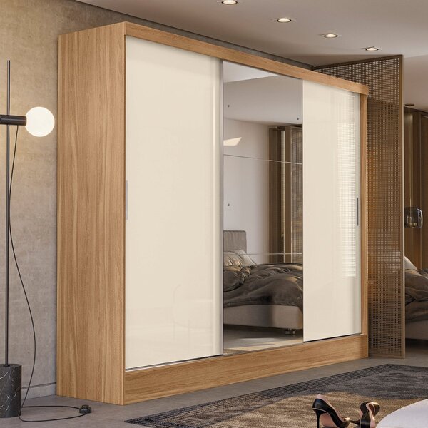 Guarda Roupa Casal 3 Portas 4 Gavetas Plata  Amendola Touch/o