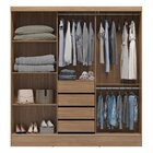 Guarda Roupa Casal 3 Portas 4 Gavetas Plata  Amendola Touch/o