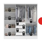 Guarda Roupa Casal 3 Portas 4 Gavetas Plata  Branco