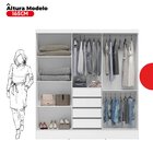 Guarda Roupa Casal 3 Portas 4 Gavetas Plata  Branco