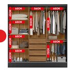 Guarda Roupa Casal 3 Portas 4 Gavetas Plata  Preto/amêndola