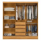 Guarda-roupa Casal 3 Portas 4 Gavetas Plata Cinamomo/off White