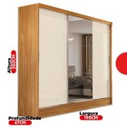 Guarda-roupa Casal 3 Portas 4 Gavetas Plata Cinamomo/off White