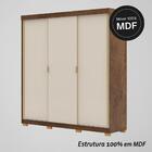 Guarda Roupa Casal 3 Portas 4 Gavetas Porto - Imbuia-fendi