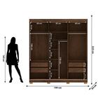 Guarda Roupa Casal 3 Portas 4 Gavetas Porto - Imbuia-fendi