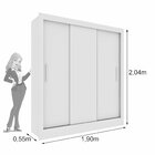 Guarda Roupa Casal 3 Portas 4 Gavetas Taifa 190cm Espresso Mó