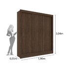 Guarda Roupa Casal 3 Portas 4 Gavetas Taifa Espresso Móveis C