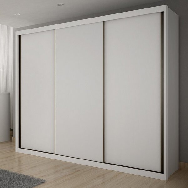 Guarda Roupa Casal 3 Portas 4 Gavetas Vegas Branco