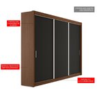 Guarda Roupa Casal 3 Portas 4 Gavetas Viena Yescasa Capuccino