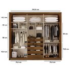 Guarda Roupa Casal 3 Portas 5 Gavetas Com Espelhos Nilo Cacau