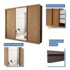 Guarda-roupa Casal 3 Portas 6 Gavetas Carvalho - Minastex