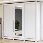 Guarda-roupa Casal 3 Portas 6 Gavetas Com Espelho Branco Cb1p