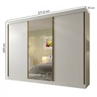 Guarda Roupa Casal 3 Portas 6 Gavetas Com Espelho São Paulo L