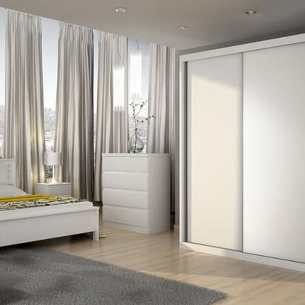 Guarda Roupa Casal 3 Portas 6 Gavetas - Paradizzo Gold-branco