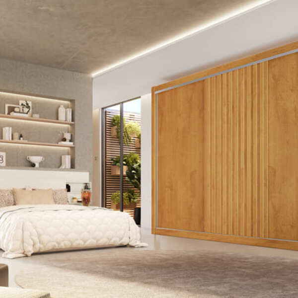 Guarda Roupa Casal 3 Portas 6 Gavetas - Vitoria-peroba - Móve