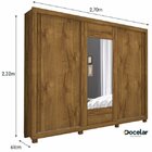 Guarda-roupa Casal 3 Portas 7 Gavetas Espelho Slide Paris Doc