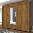 Guarda-roupa Casal 3 Portas 7 Gavetas Espelho Slide Paris Doc