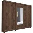 Guarda-roupa Casal 3 Portas 7 Gavetas Espelho Slide Paris Doc