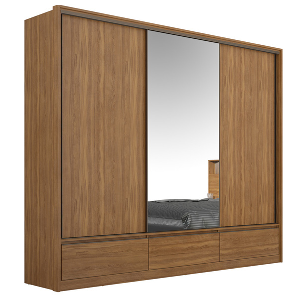 Guarda Roupa Casal 3 Portas 7 Gavetas Lounge D02 Amendola Tou