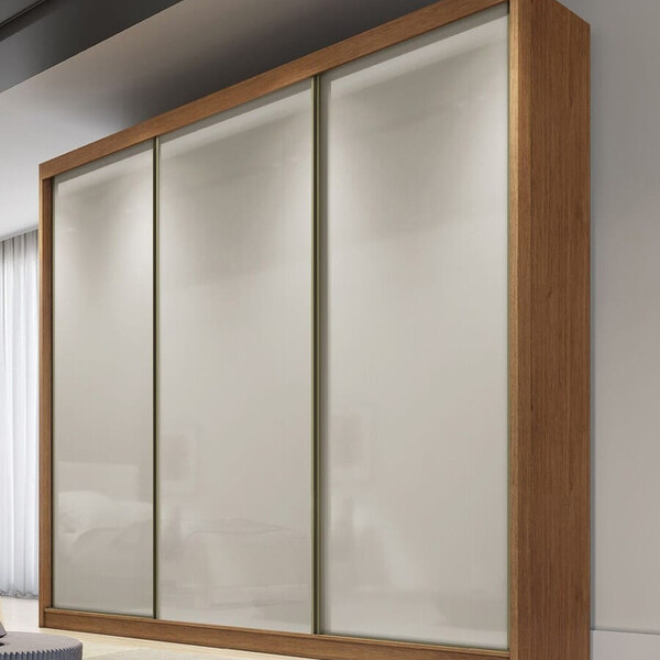 Guarda Roupa Casal 3 Portas 8 Gavetas - Diamond-cumaru Off Wh