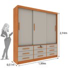 Guarda Roupa Casal 3 Portas 9 Gavetas 199cm Chicago   Cinamom